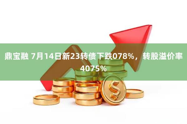 鼎宝融 7月14日新23转债下跌078%，转股溢价率4075%